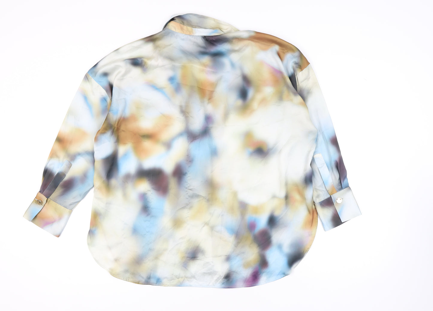 Zara Women's Multicoloured Button-Up Shirt, Size 14