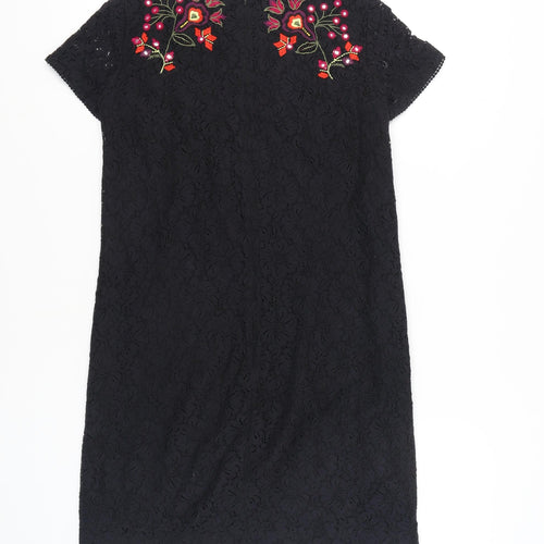 French Connection Women's Black Floral Sheath Dress Size 6