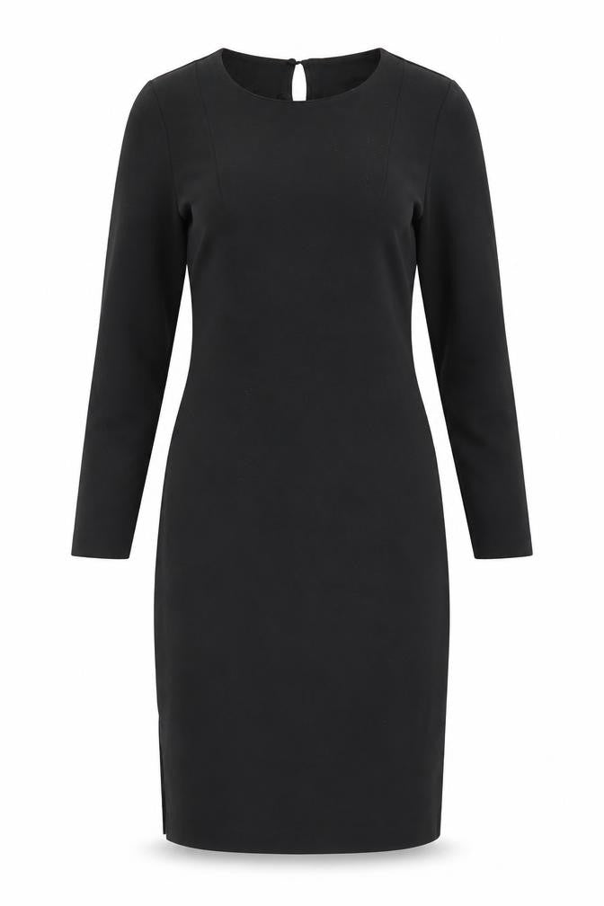 Front view of MTWTFSS WEEKDAY Women's Black S Long Sleeve Dress