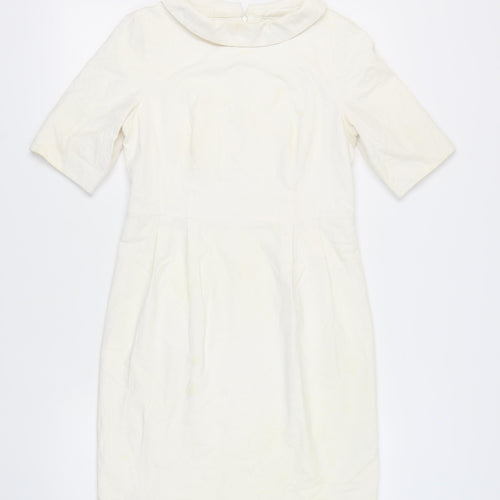 Boden Women's Ivory Sheath Dress, Size 12, Classic Style