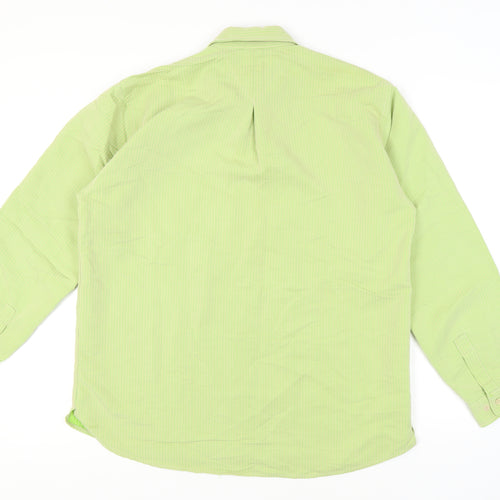 Ted Baker Men's Green Striped Long Sleeve Shirt