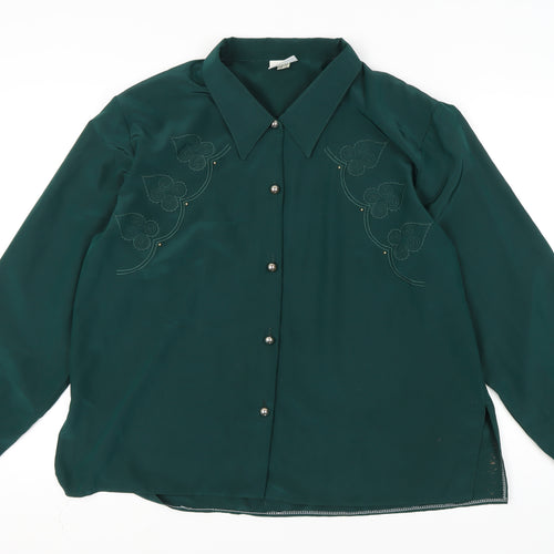 Michael Gold Women's Green Button-Up Top, 2XL