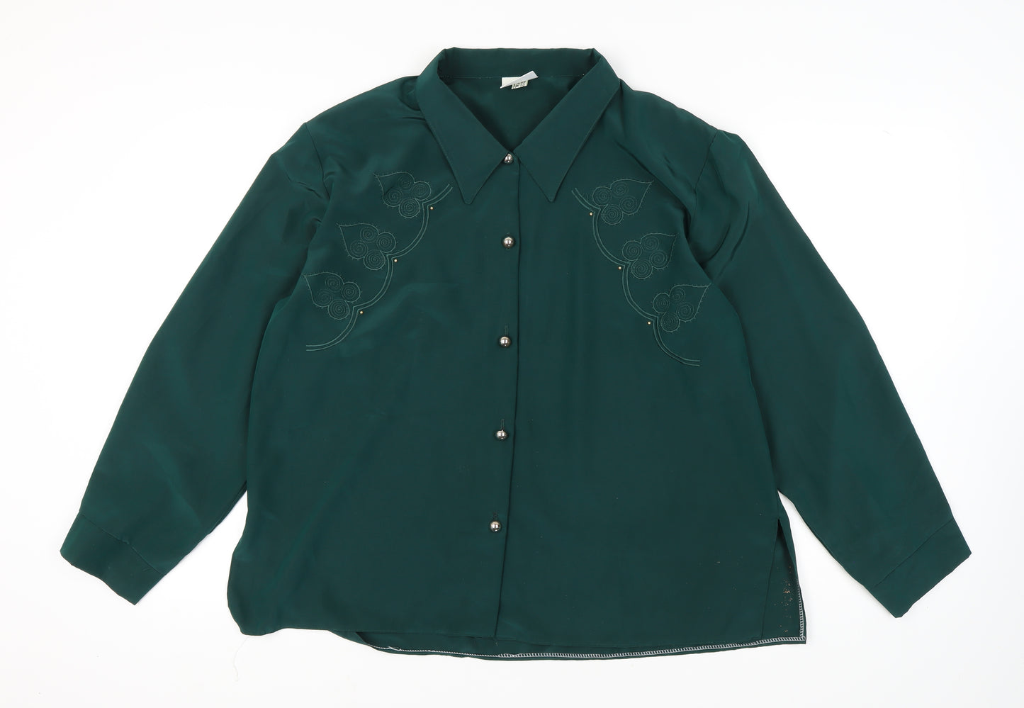 Michael Gold Women's Green Button-Up Top, 2XL