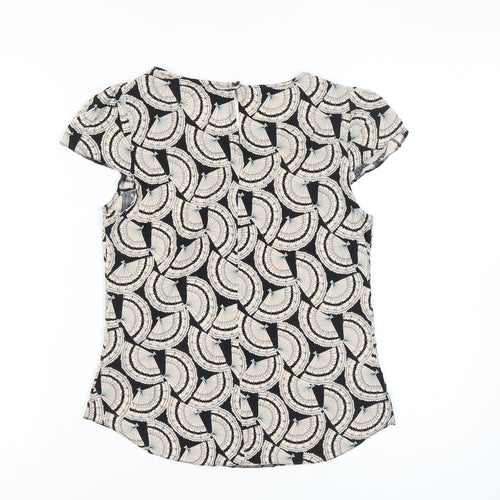 Billie & Blossom Women's Black Geometric Blouse, Size 10