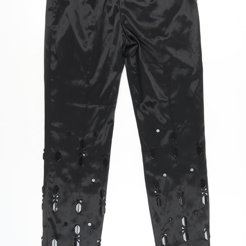 H&M Women's Black Cropped Trousers, Size 10, Stretch