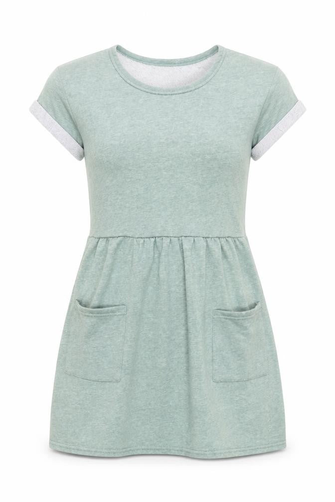Ceci London Women's Green Short Sleeve Dress S