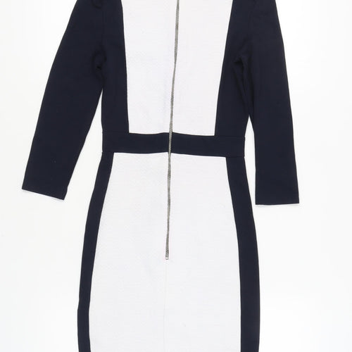 French Connection Women Black White Bodycon Dress 8