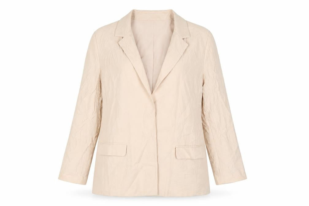 Front view of Next Women's Beige Blazer, size 14, Regular Fit