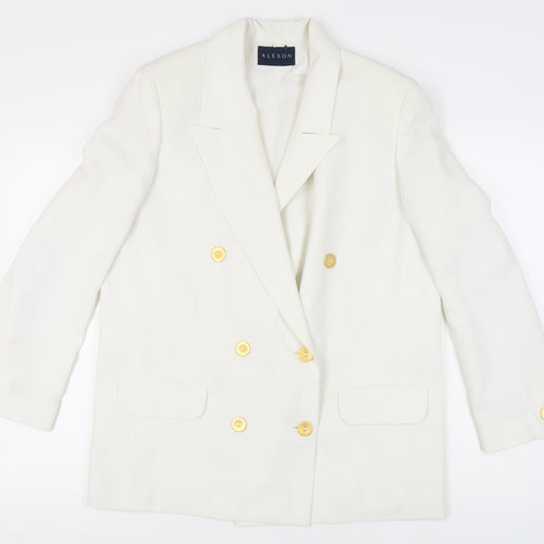 Alexon Women's White Double-Breasted Blazer Size 12