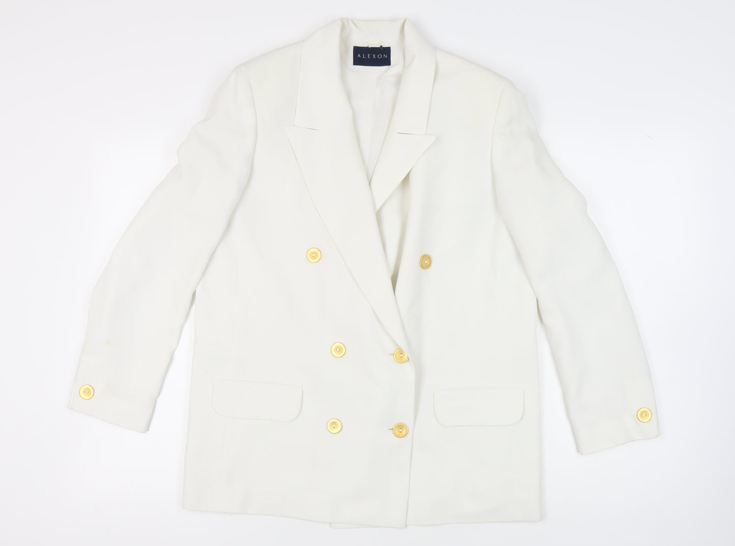 Alexon Women's White Double-Breasted Blazer Size 12