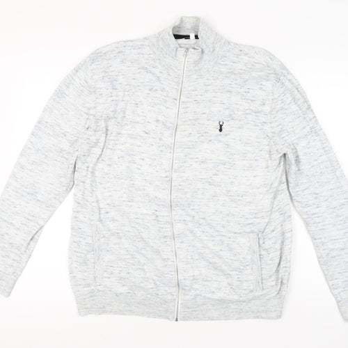 Next Men's White XL Full Zip Jumper