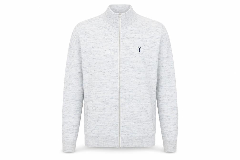 Front view of Next Men's White XL Full Zip Jumper