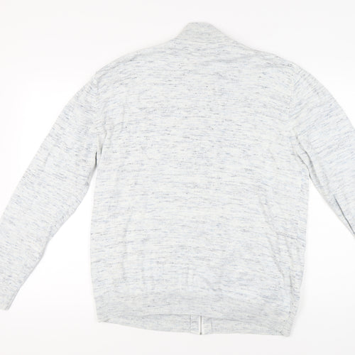 Next Men's White XL Full Zip Jumper