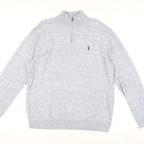 Next Men's Blue XL Pullover Jumper - Casual Cotton Blend