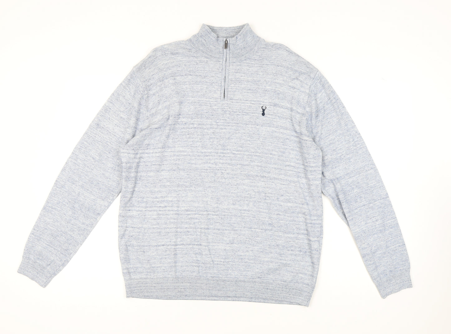 Next Men's Blue XL Pullover Jumper - Casual Cotton Blend