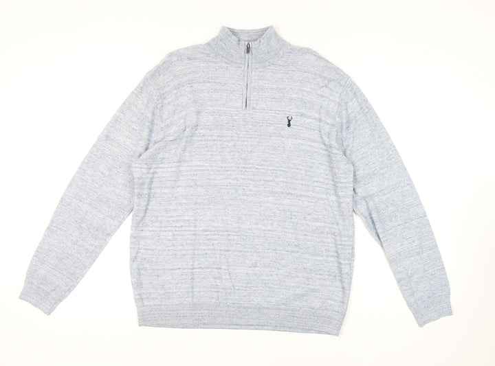 Next Men's Blue XL Pullover Jumper - Casual Cotton Blend