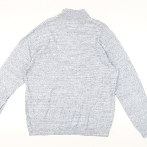 Next Men's Blue XL Pullover Jumper - Casual Cotton Blend