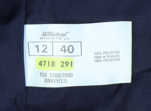 St Michael Women's Blue Blazer Size 12 Classic Style