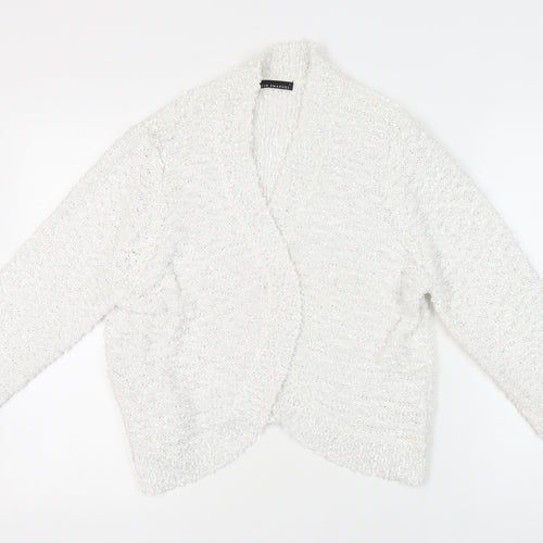 David Emanuel Women's White Open Front Cardigan - Size L