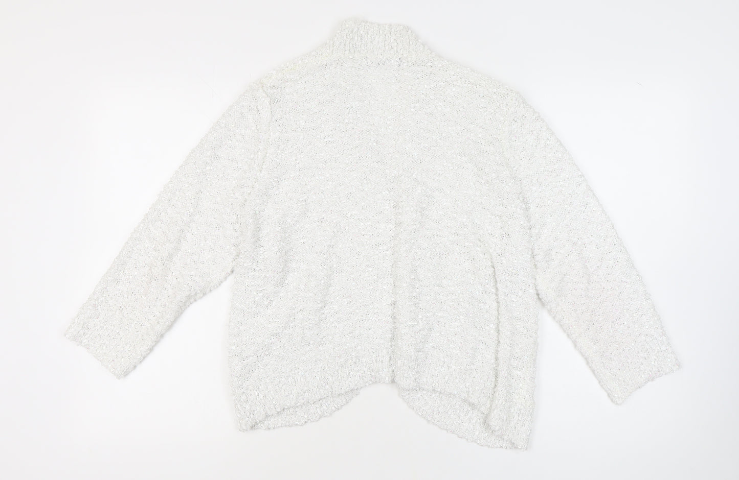 David Emanuel Women's White Open Front Cardigan - Size L