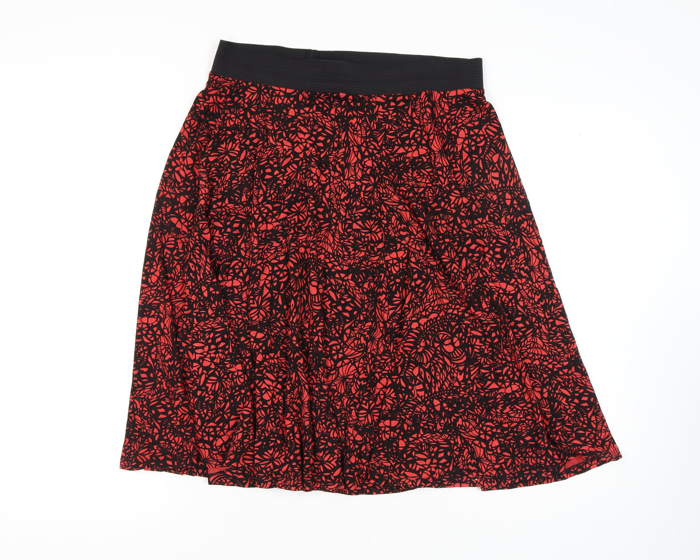 Marks and Spencer Women's Red A-Line Floral Skirt Size 14