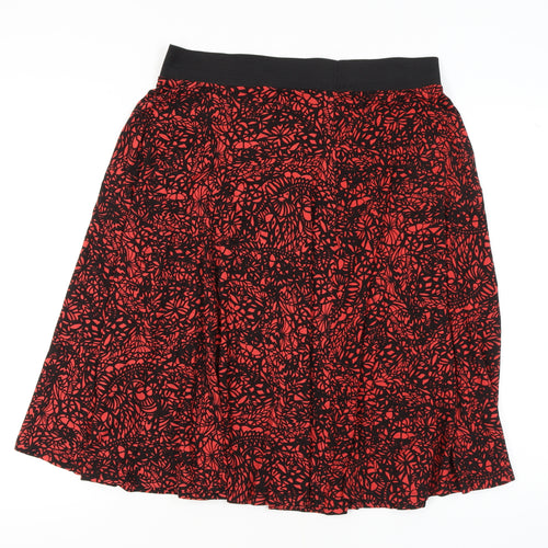 Marks and Spencer Women's Red A-Line Floral Skirt Size 14