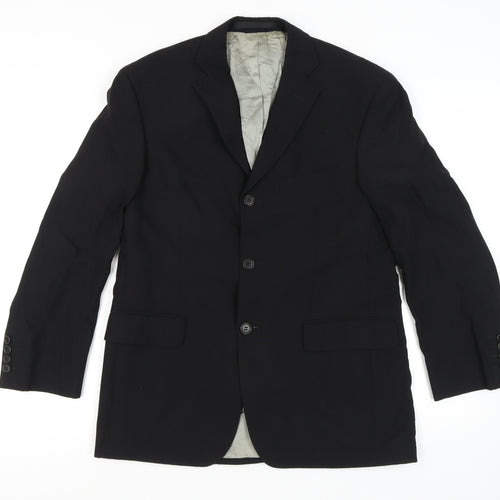 Marks and Spencer Men's Black Wool Blazer, Size 38