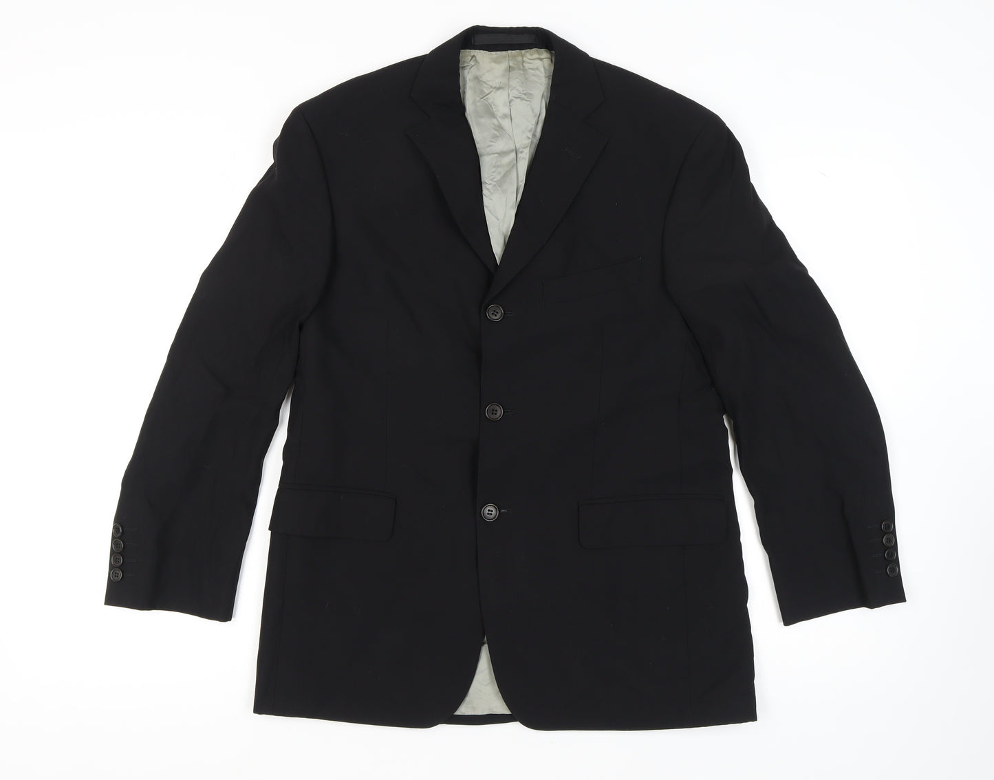 Marks and Spencer Men's Black Wool Blazer, Size 38