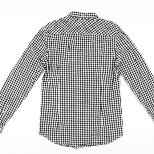 River Island Men's Slim Fit Black Check Shirt S