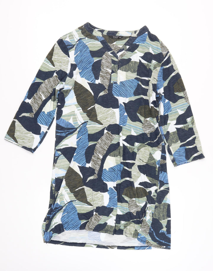 TIGI Women's Multicoloured Camouflage T-Shirt Dress