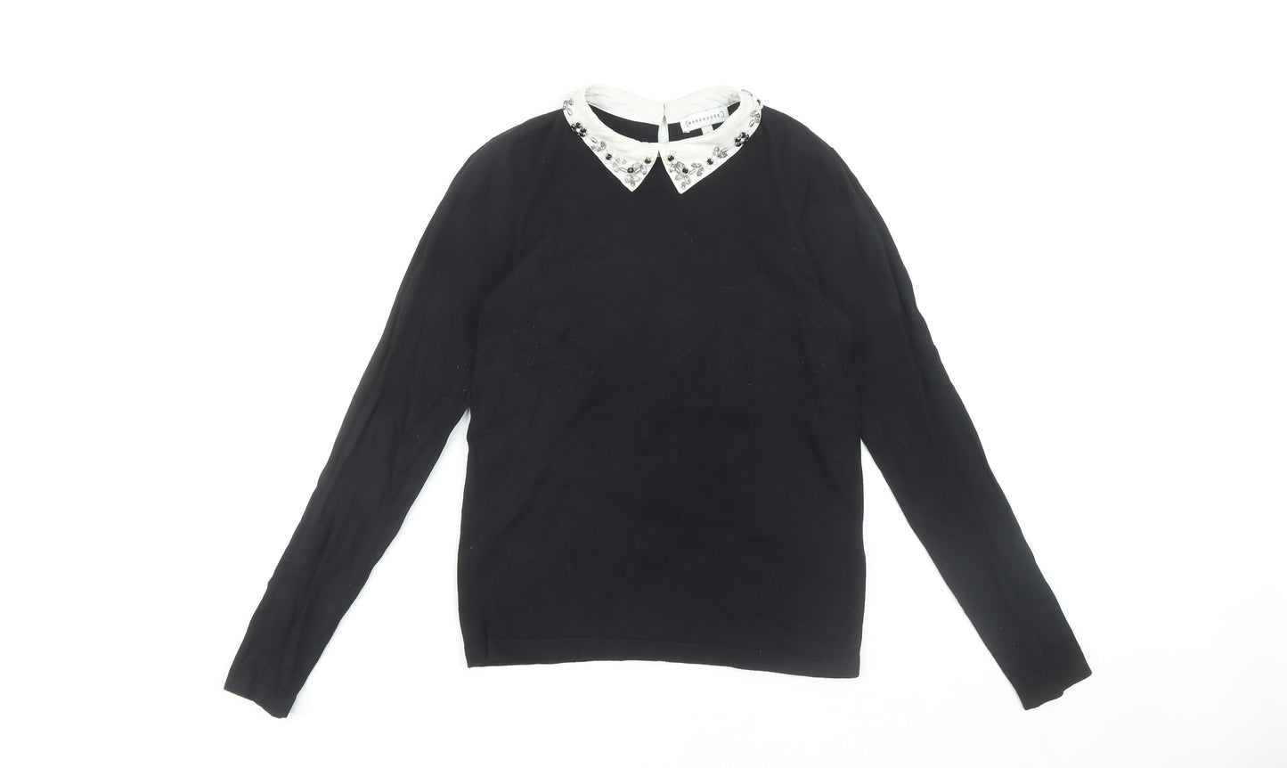 Warehouse Women's Black Collared Blouse, Size 10