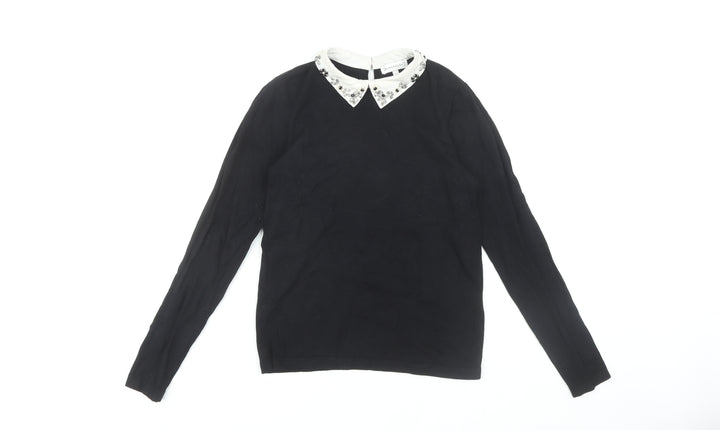 Warehouse Women's Black Collared Blouse, Size 10
