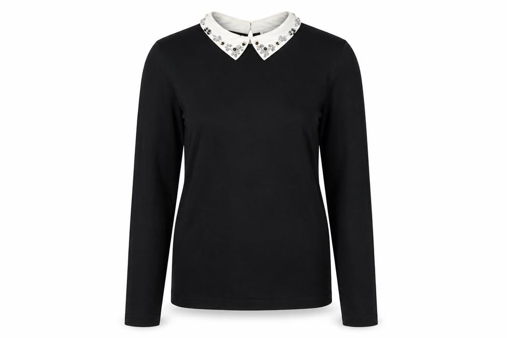 Warehouse Women's Black Collared Blouse, Size 10