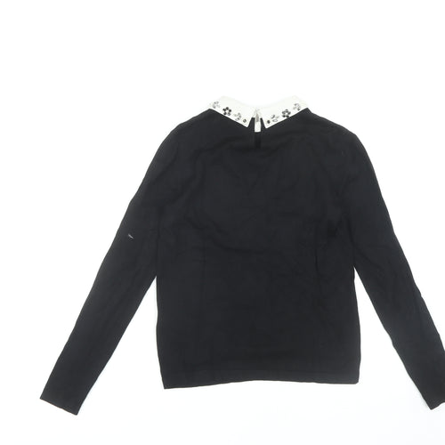 Warehouse Women's Black Collared Blouse, Size 10
