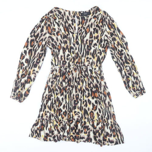 Next Women's Multicoloured Animal Print Dress Size 10