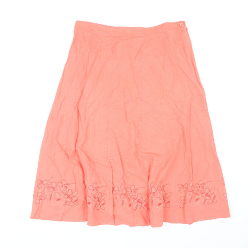 Marks and Spencer Pink Embroidered Midi Skirt Size 16