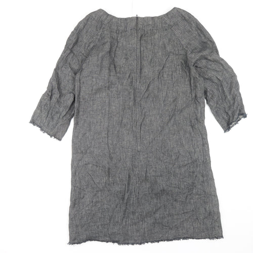 Laura Ashley Women's Grey Bow Accented Dress Size 12