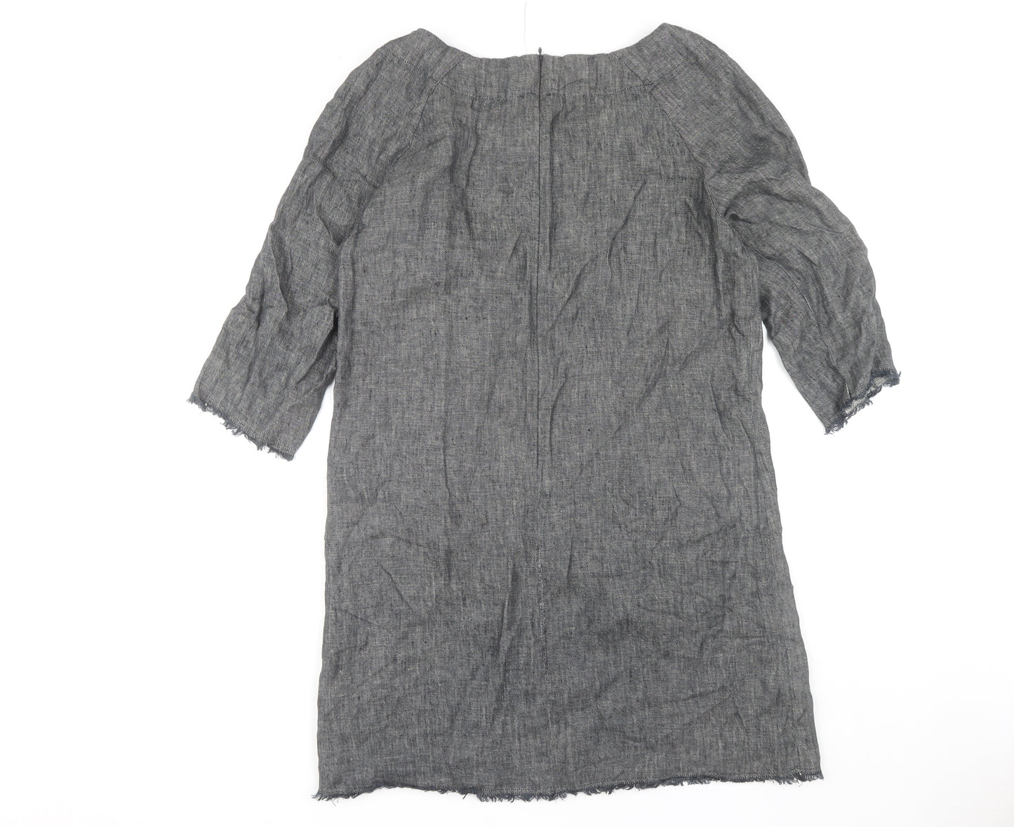 Laura Ashley Women's Grey Bow Accented Dress Size 12