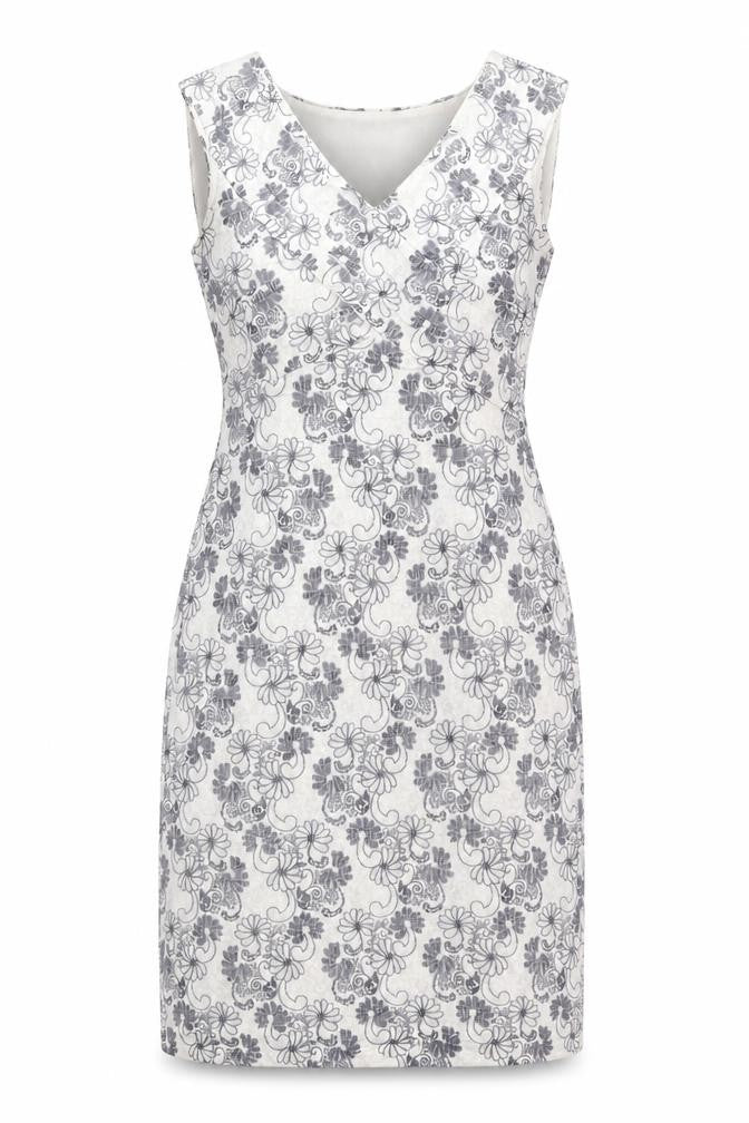 Tia Women's White Floral Sheath Dress Size 12