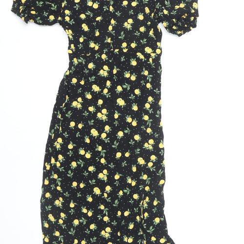 John Lewis Women's Black Midi A-Line Dress, Size 14