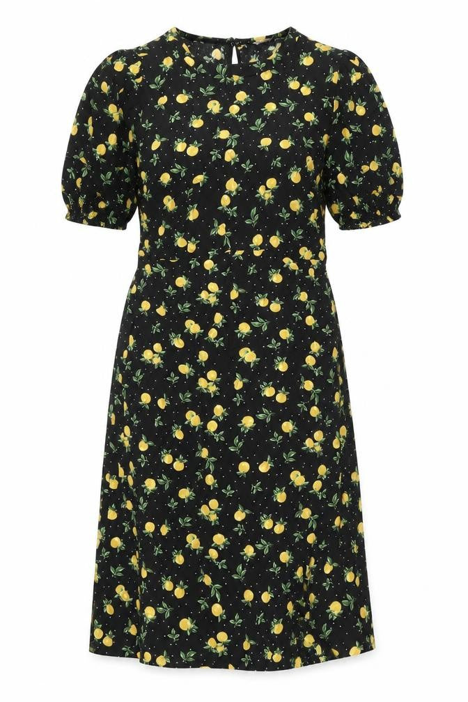 John Lewis Women's Black Midi A-Line Dress, Size 14