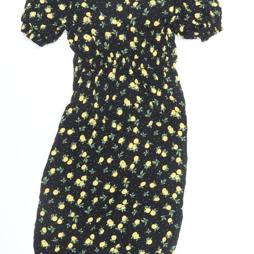 John Lewis Women's Black Midi A-Line Dress, Size 14