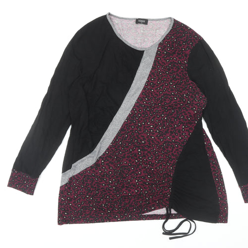 Klass Women's Black Animal Print Long Sleeve Top XL
