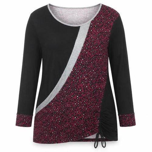 Klass Women's Black Animal Print Long Sleeve Top XL