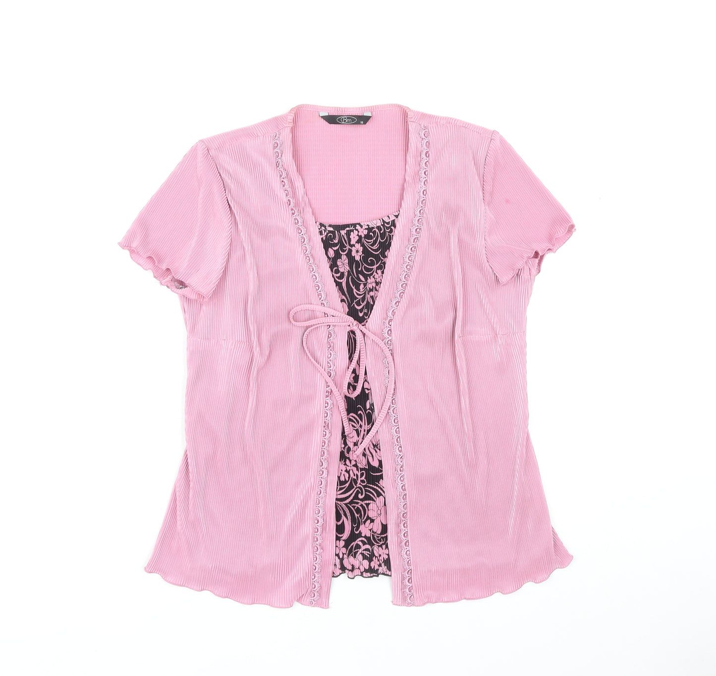 Bm Women's Pink Tunic Blouse, Size 16, Casual Style