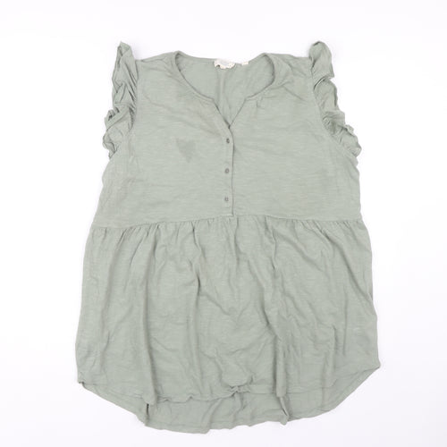 Fat Face Women's Green Sleeveless Top Size 16 Casual