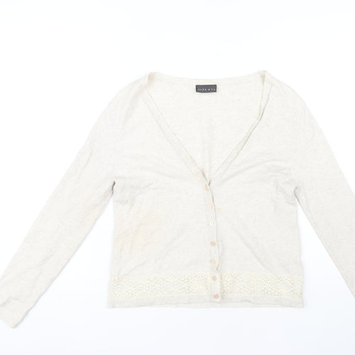 Alex & Co. Women's Beige V-Neck Cardigan Size 12