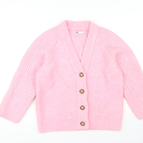 Zara Women's Pink Cardigan, Size 6, Chunky-Knit