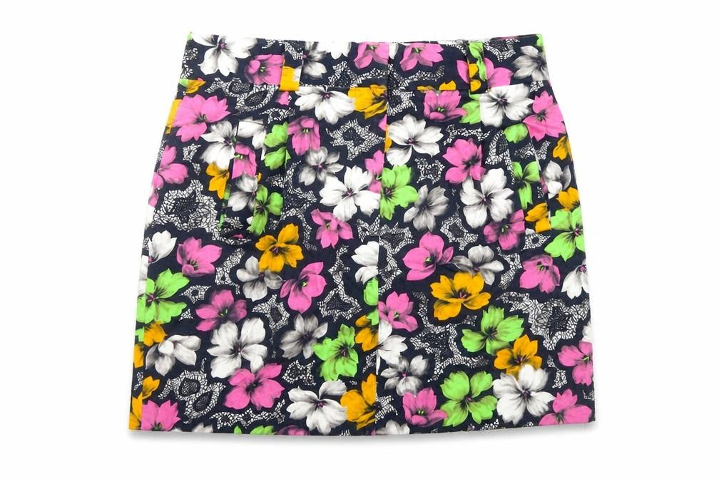French Connection Women's Floral Pleated Skirt, Size 14