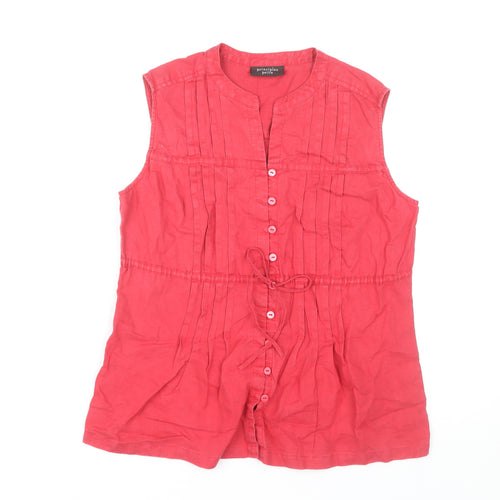 Principles Women's Red Linen Sleeveless Blouse Size 12